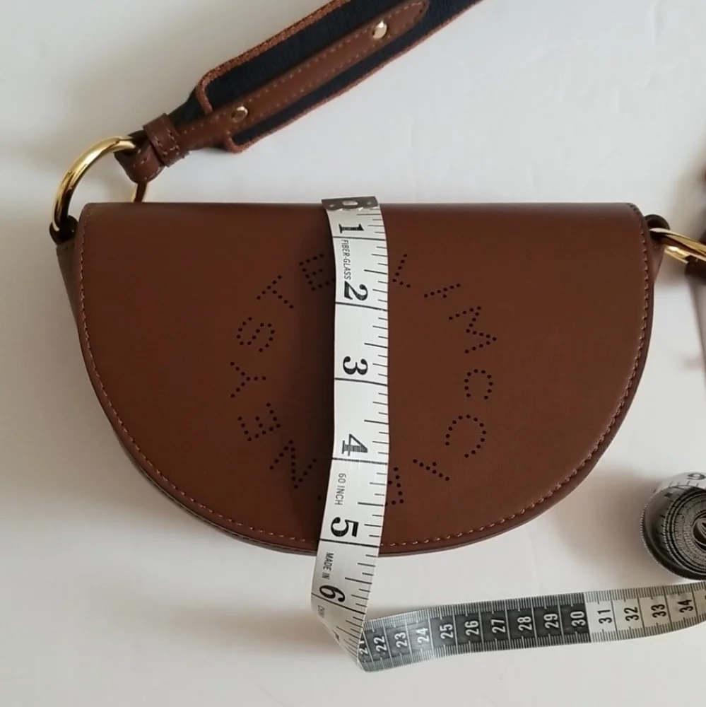 Stella McCartney Brown Logo Saddle Flap Shoulder Bag - Picture 11 of 12